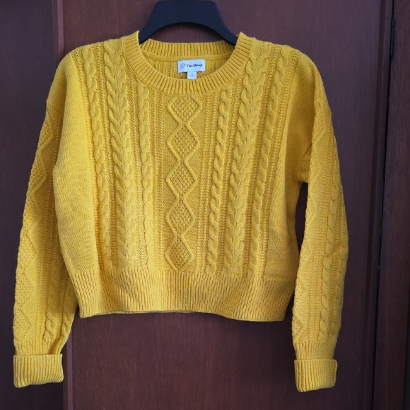 The Drop Vibrant Yellow Cable Knit Sweater Sz S - Picture 1 of 10